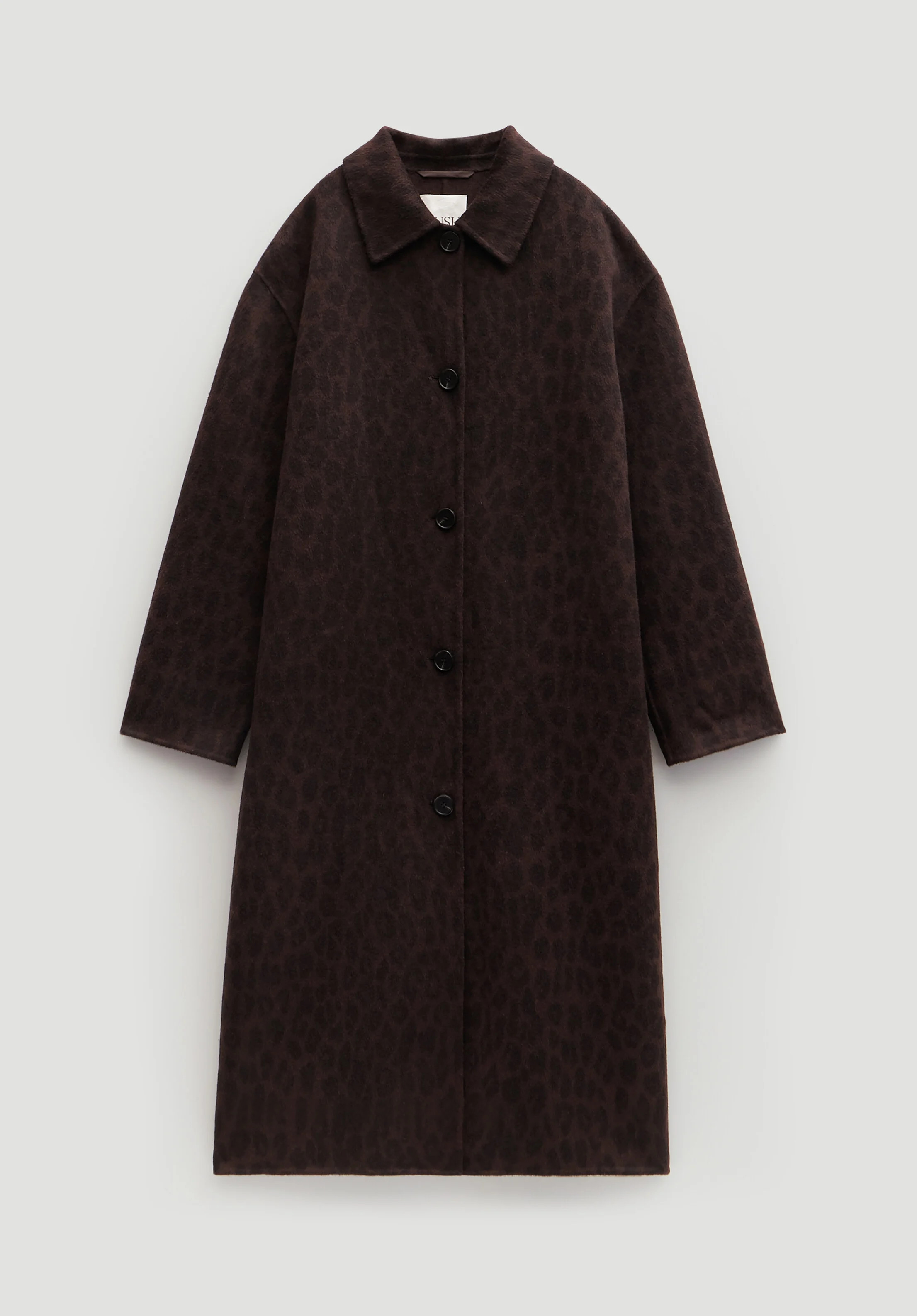 Edie Pure Wool Leopard Double Faced Coat | Hush UK