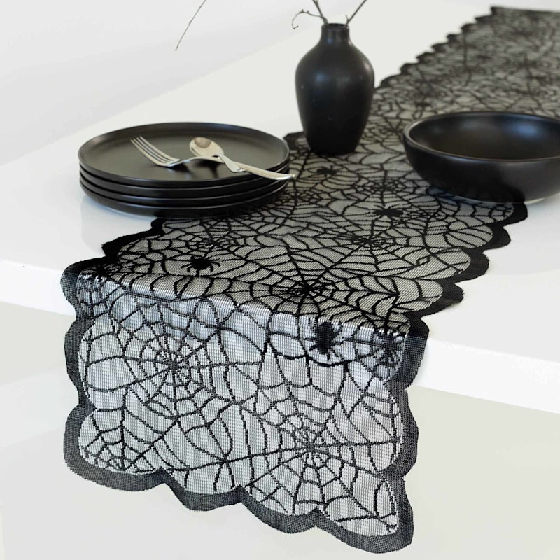 Spiderweb Lace Table Runner, 72x13 | At Home