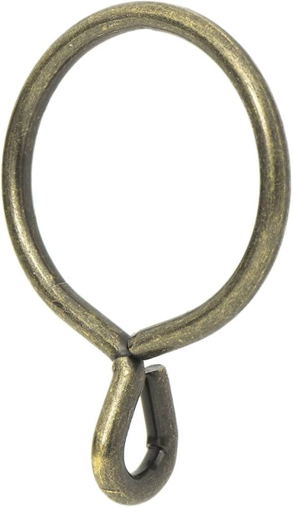 Ivilon Drapery Eyelet Curtain Rings - 1.7" Ring for Curtain Hook Pins, Set of 14 - Antique Brass | Amazon (US)