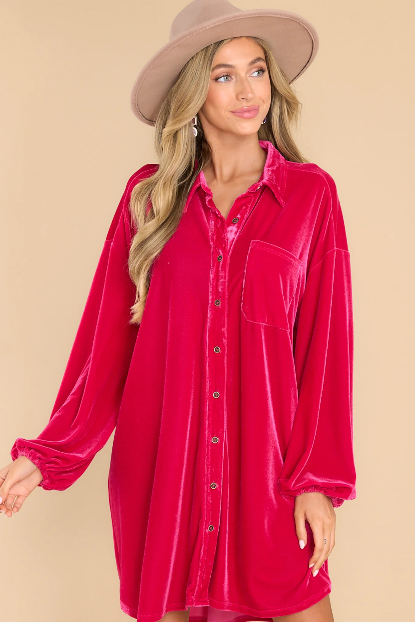 Sure To Impress Fuchsia Pink Dress | Red Dress 