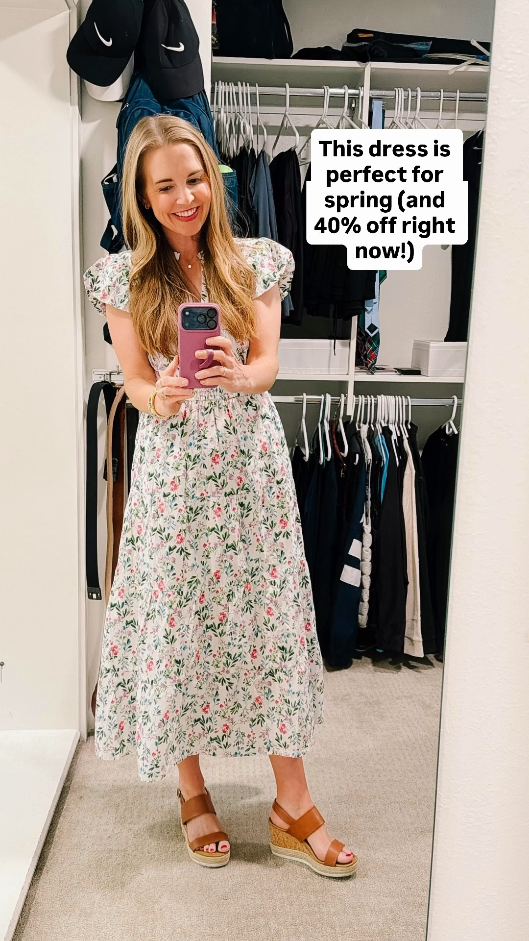 Obsessed with this spring-y dress (and yes, it has pockets!) 

I’m wearing an XXS - I’m usually in between sizes with J Crew Factory and I sized down on this one and I’m glad I did! 