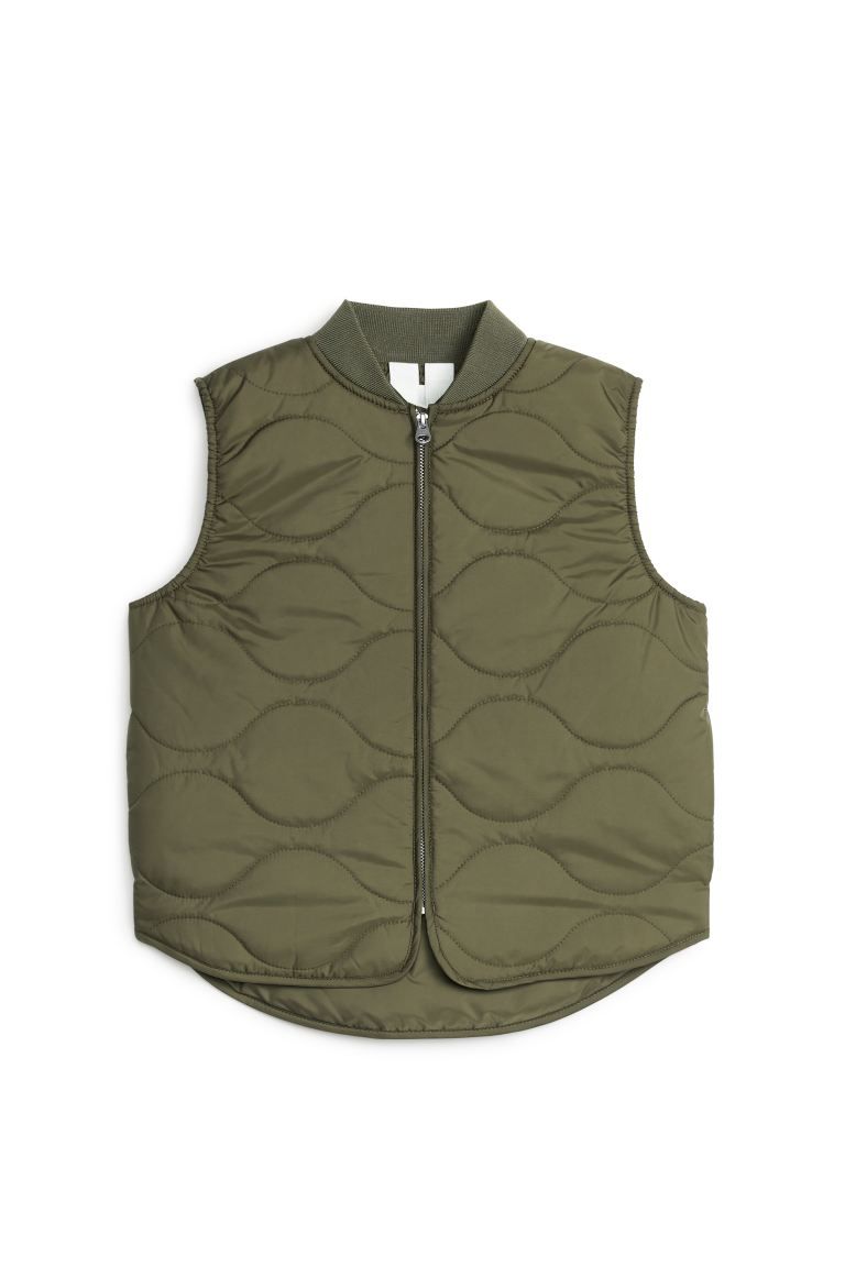 Quilted Vest - Khaki Green - Kids | H&M GB | H&M (UK, MY, IN, SG, PH, TW, HK)