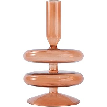 Didiseaon Multicolor Glass Candle Holder Candlelight Dinner Props Candleholder Retro Candlestick ... | Amazon (US)
