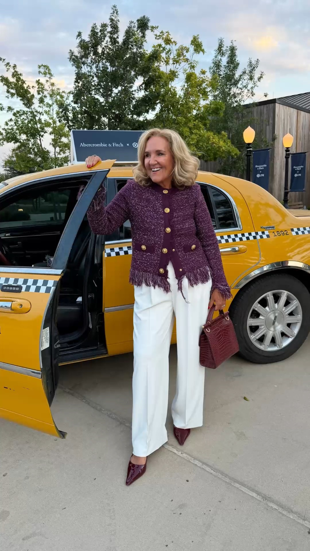 This rich plum cardigan jacket and crisp white wide-leg pants make such a polished combination. The fringe detail and burgundy accessories add a luxe touch while keeping the look easy and wearable.

💡 LTK MADE EASY
❤️ Heart = Support my posts!
🔖 Save = Get sale & restock alerts
📋 Lists = Keep favorites organized
📲 Share = Send lists and products to a friend. Hello, Christmas List!
💬 Comment = Ask me anything about what I'm wearing.:-)

#LTKdayinmylife #LTKgrwm #LTKootd