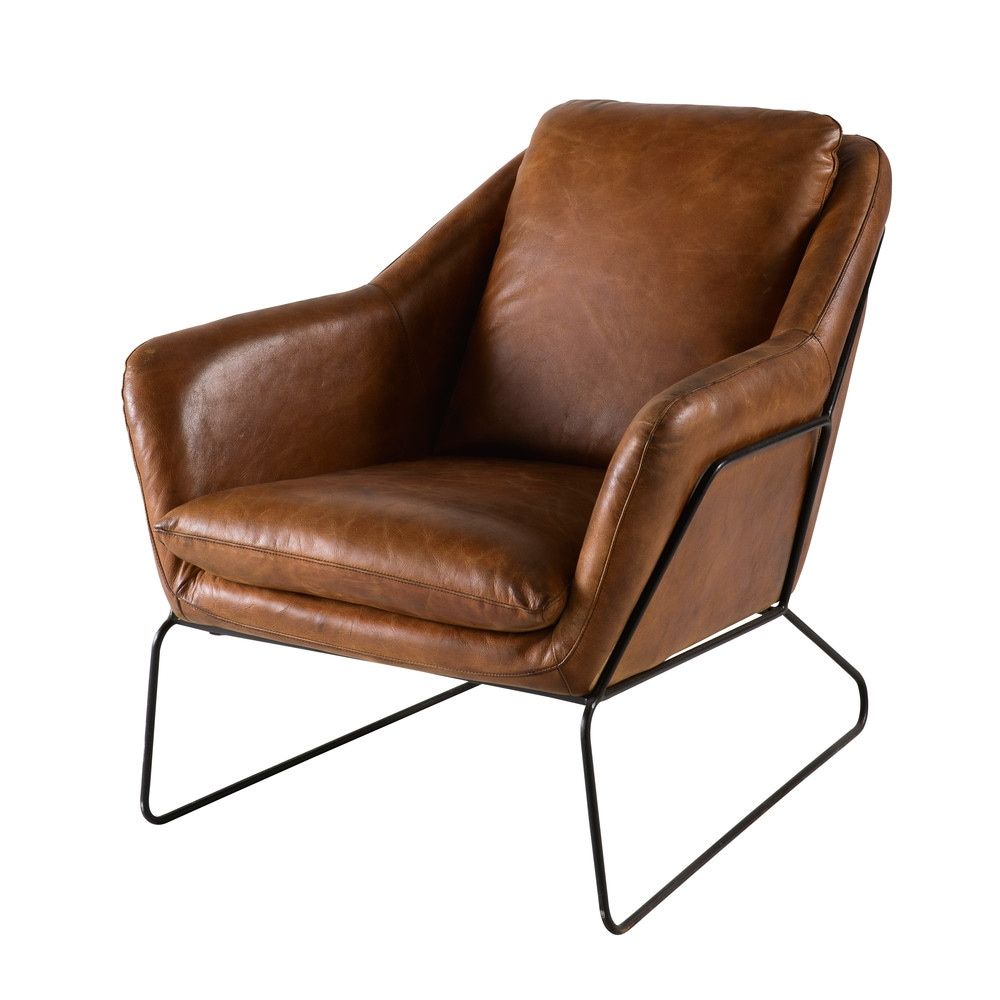 Fauteuil en cuir marron | Maisons du Monde FR