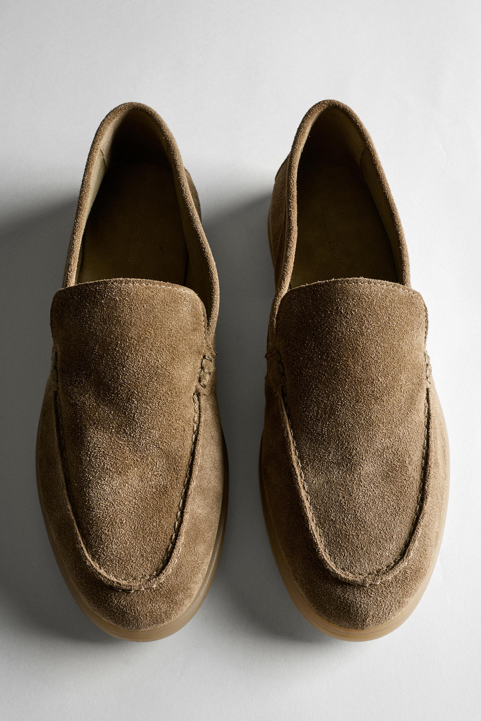 Split leather loafers | Massimo Dutti UK