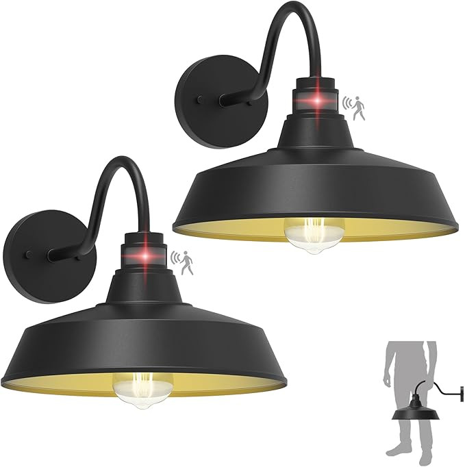 14.5" Dome Gooseneck Barn Light, Outdoor Anti-Rust&Waterproof Farmhouse Wall Sconce, Outdoor Wall... | Amazon (US)