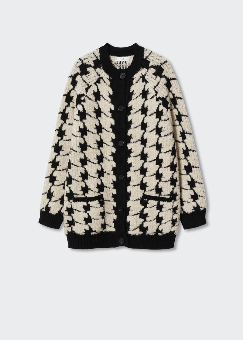Houndstooth cardigan -  Women | Mango United Kingdom | MANGO (UK)