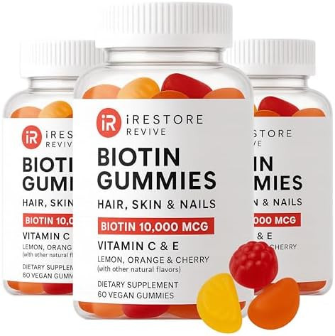 iRestore Hair Gummy Vitamins, Vegan Biotin Gummies for Hair Skin and Nails, Hair Growth Gummies f... | Amazon (US)