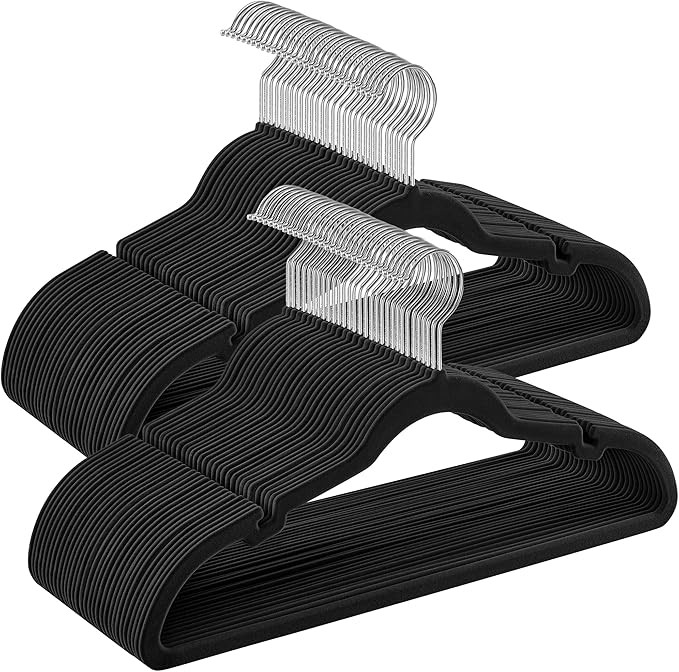 SONGMICS Velvet Hangers 60 Pack, Non-Slip Clothes Hangers, Suit Hangers with Shoulder Notches, Pa... | Amazon (US)