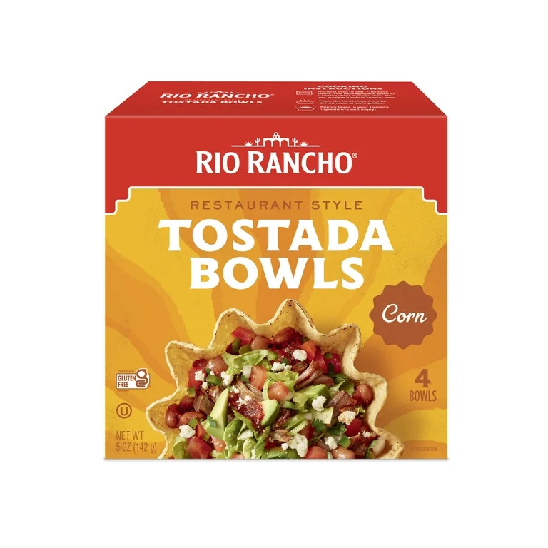 Rio Rancho Tostada Bowls Gluten Free Restaurant-Style Multigrain Corn Bowls, 4 Count, Box | Walmart (US)