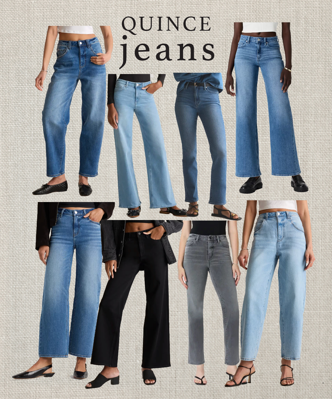 The jeans from quince are so good! So many styles to pick from and only $50! Fantastic fit!  

 
