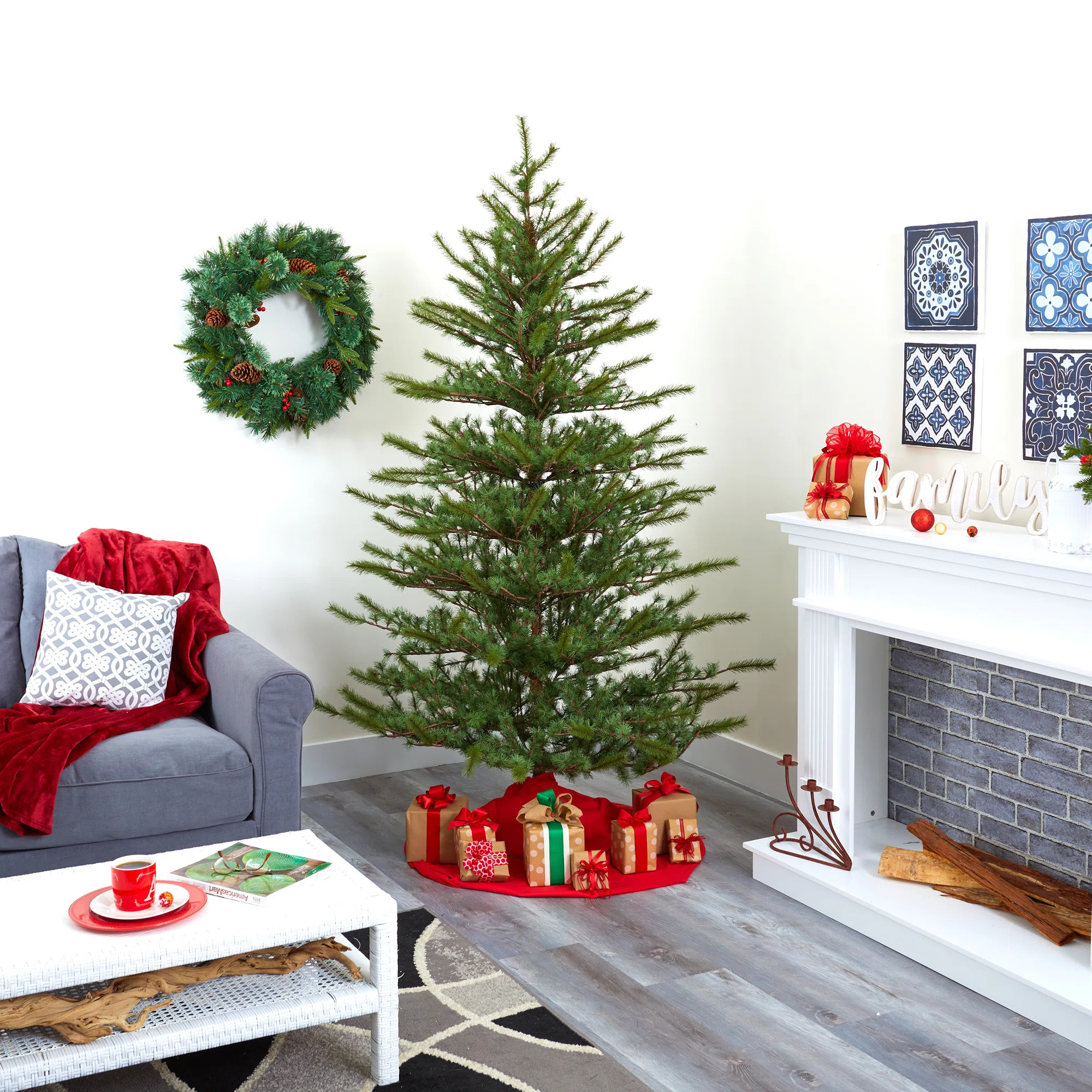 7' H Artificial Pine Christmas Tree | Wayfair North America