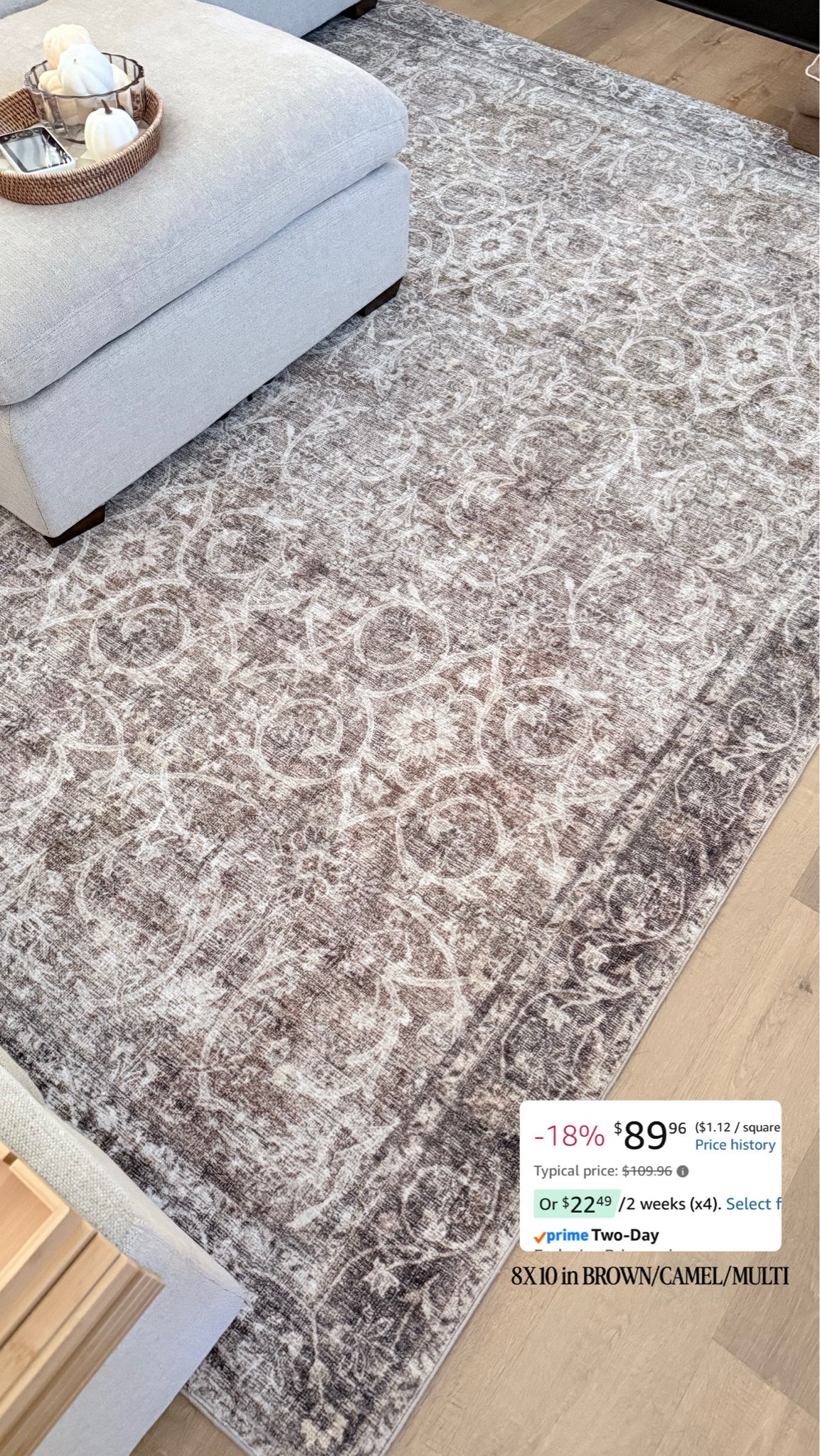 Our new living room rug is a on a prime day deal!