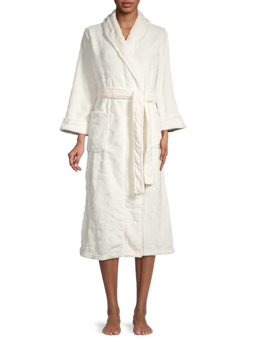 Natori Women's Plush Bath Robe - Pearl - Size M | Saks Fifth Avenue OFF 5TH