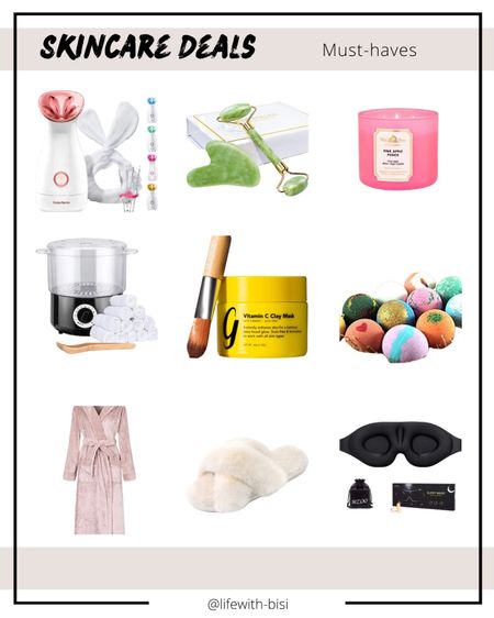 Skincare essentials, skincare, steamer, face steamer, face mask, robe, bath bombs, jade roller, sleeping mask, sleeping mask,

#LTKunder100 #LTKFind #LTKbeauty