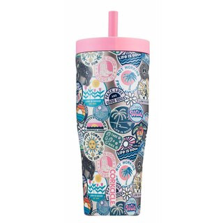 Corkcicle Life is Good Bumper Sticker Tumbler, Pink Lid, 22 oz | CVS Health
