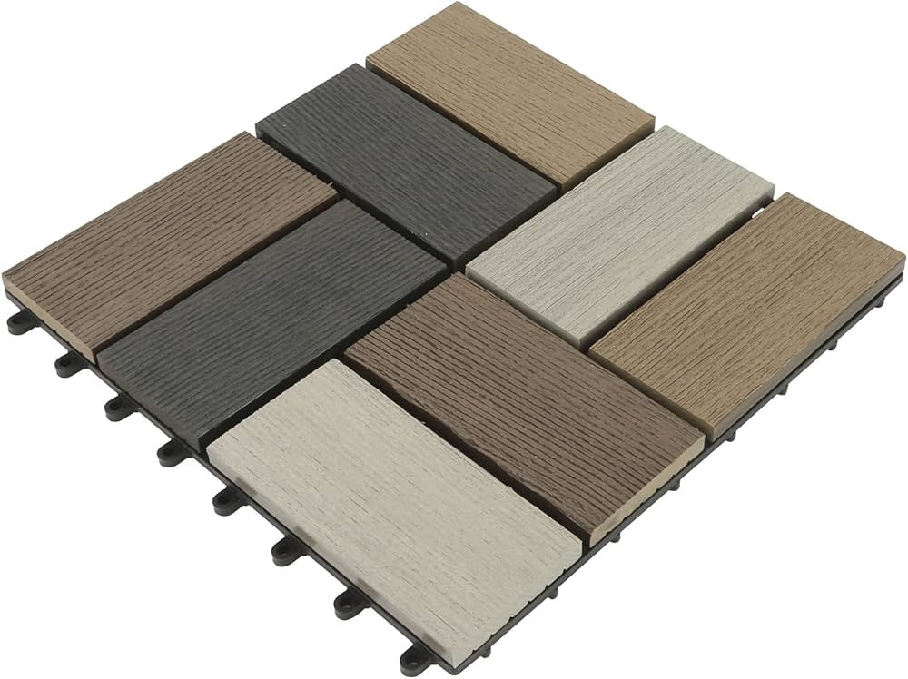 WPC Patio Deck Tiles,DIY Interlocking Decking Tiles, Floor Tile,Water Resistant Indoor Outdoor (1... | Amazon (CA)