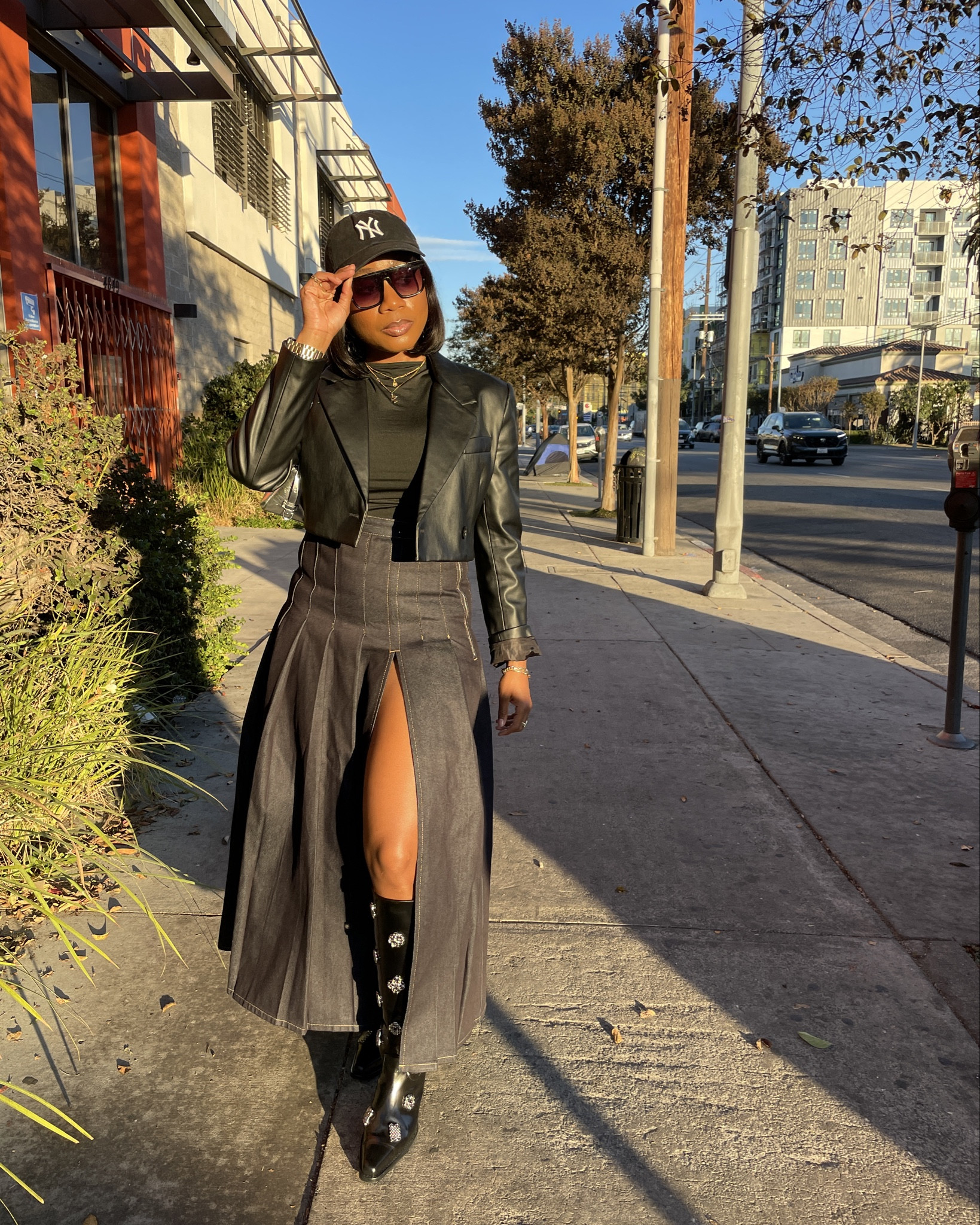 The sun hit just right! Perfect outfit for weekend. Boots and a high split  

#LTKStyleTip #LTKGiftGuide #LTKFindsUnder50