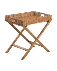 Indoor Outdoor Acacia Wood Tray Table | Marshalls