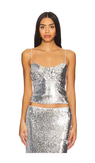 Lilium Top in Silver | Revolve Clothing (Global)