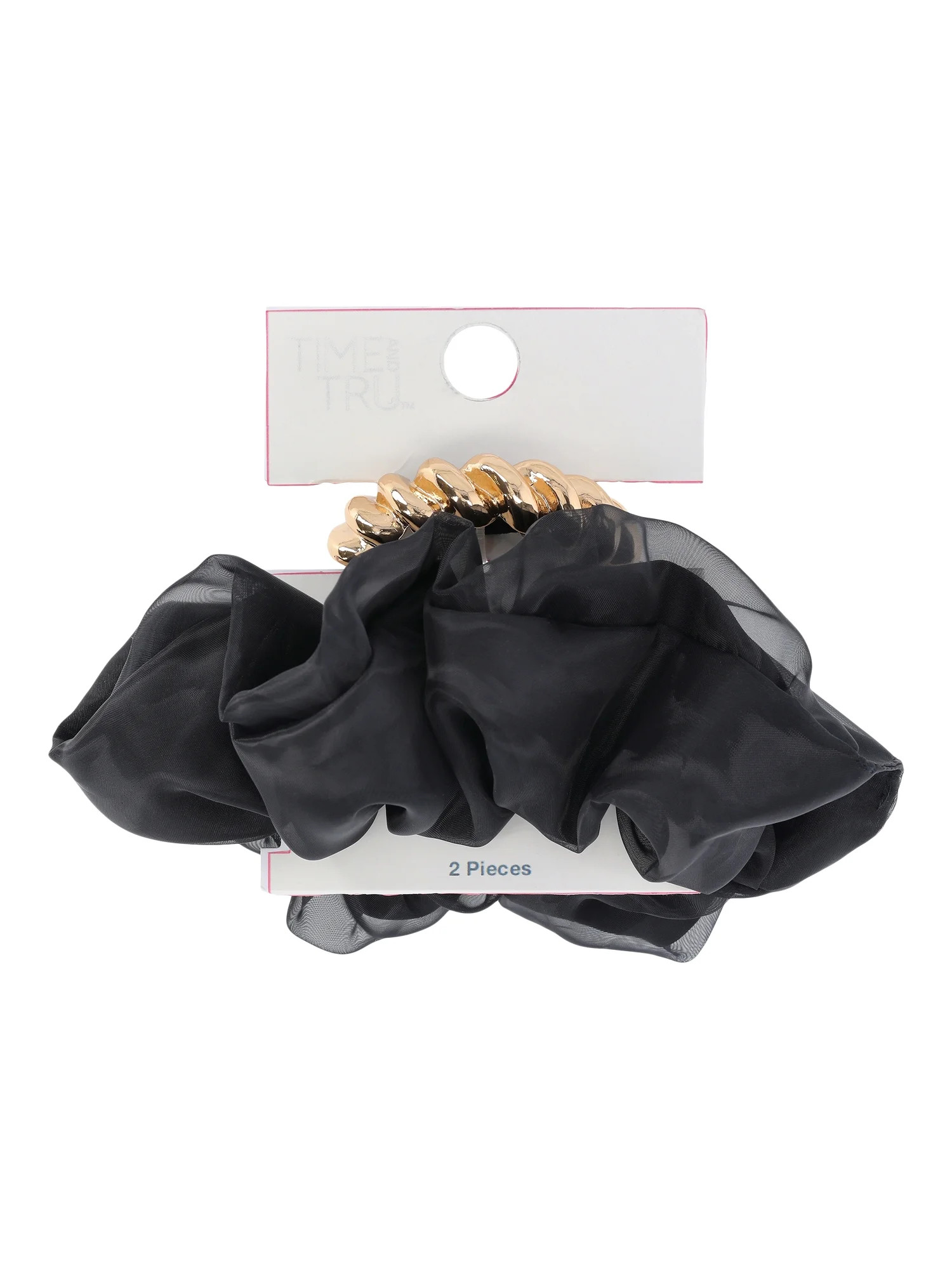 Time and Tru Women's Embellished Hair Cuff and Scrunchie Set, 2-Piece, Black | Walmart (US)