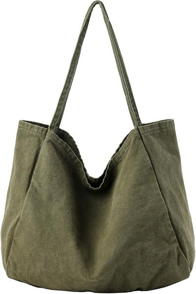 Canvas Tote Bag for Women Large Hobo Shoulder Bag for Work Travel Casual Message Bag Tote Purse h... | Amazon (US)