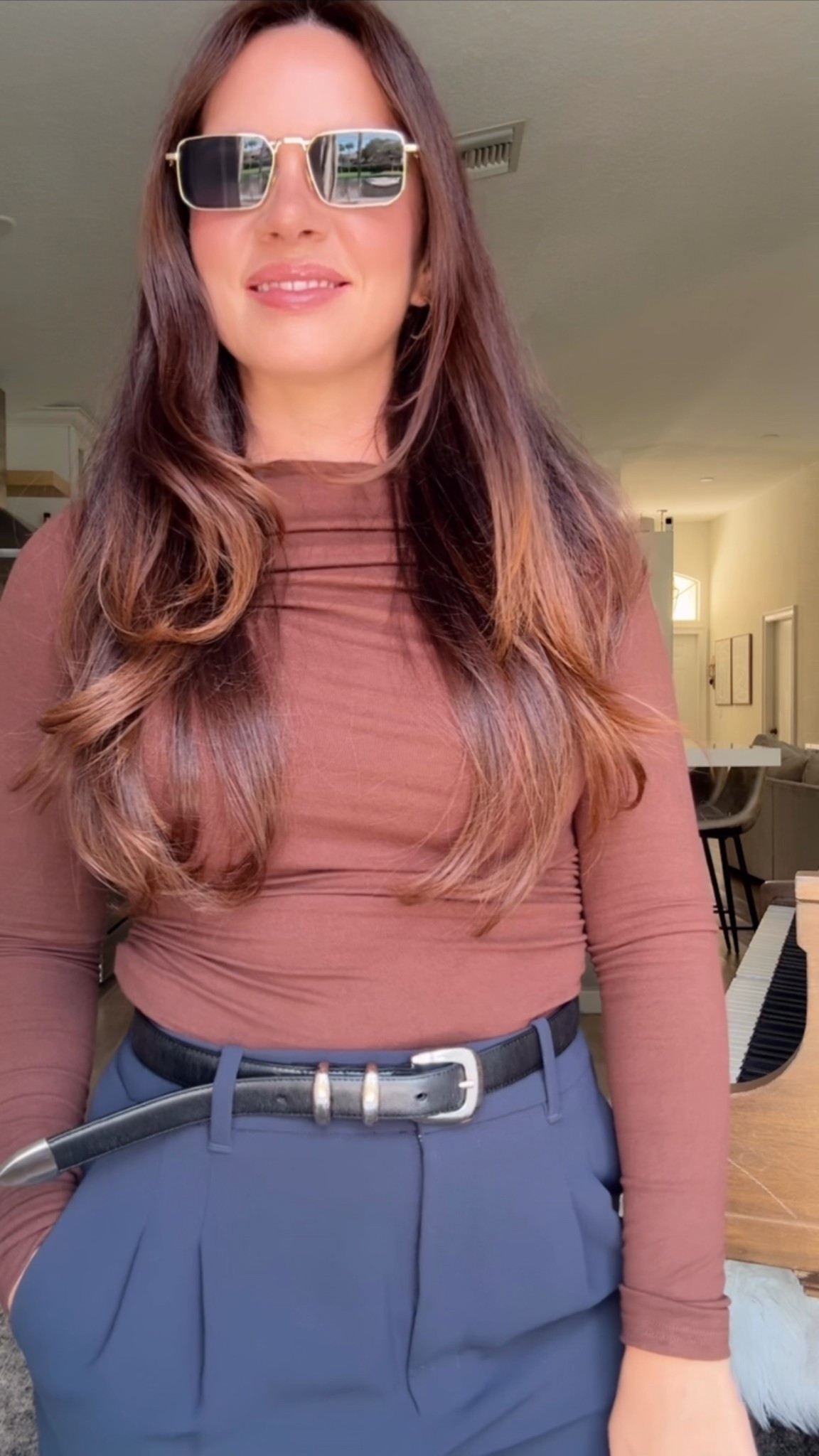 Fall outfit idea
Brown and blue combo

Small in top 
6 S in pants 

Amazon find. Autumn look. OOTD. style tip. 

#LTKPetite #LTKStyleTip #LTKGiftGuide