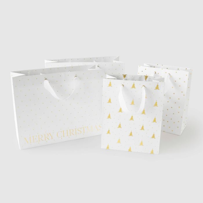 White Gift Bag Set, Set of 4 (2 cub, 2 vogue) - Sugar Paper™ | Target