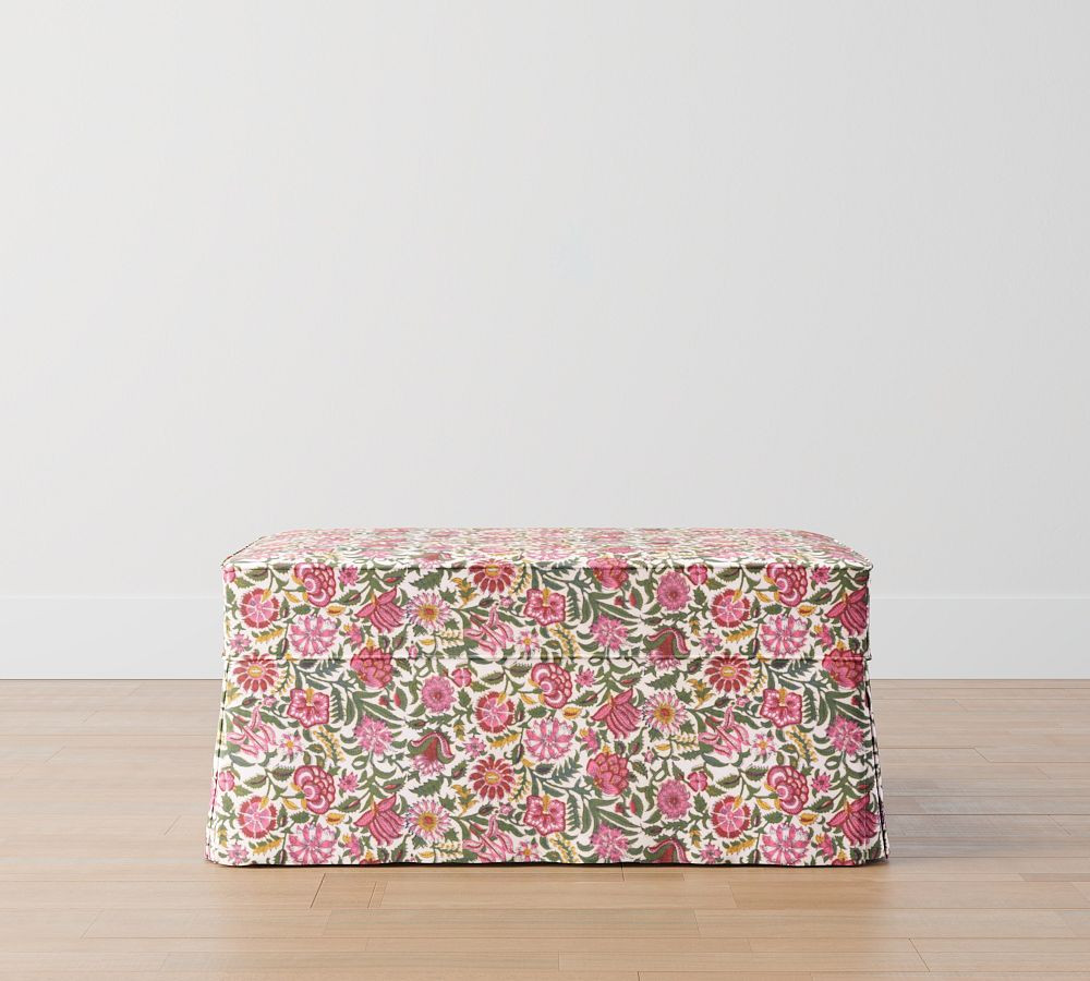 Charleston Slipcovered Ottoman | Pottery Barn (US)