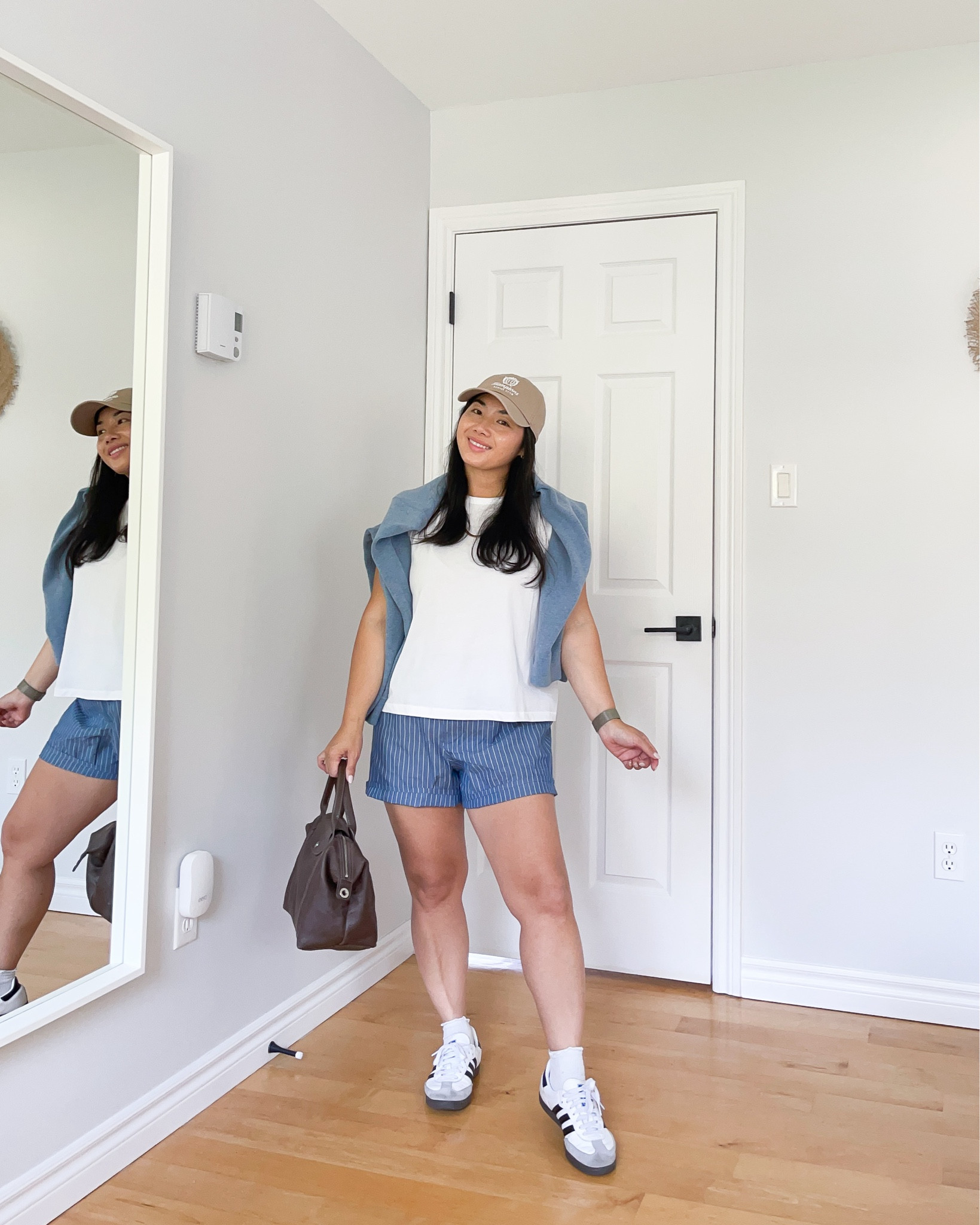 These boxer shorts are a medium and I liked rolling them up a touch for a more flattering length on my frame.

These crew neck tees are my FAVE! Great fit and not see through. I’m wearing a medium petite.

#LTKsummer #LTKsale #LTKmidsize