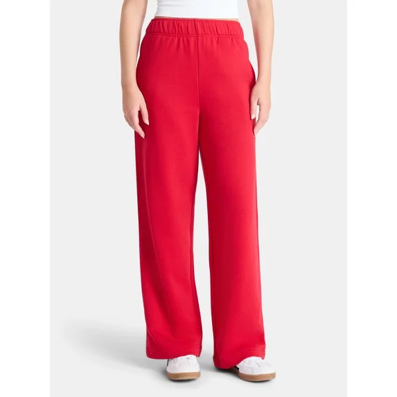 No Boundaries Wide Leg Fleece Pant, 28", 30", 32" Inseams, Women's and Women's Plus XXS-4X | Walmart (US)