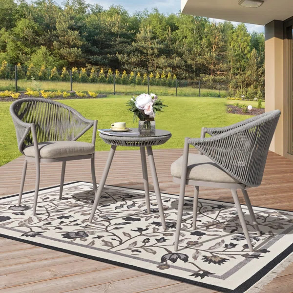 Courtois Metal 2 - Person Seating Group with Cushions | Wayfair North America