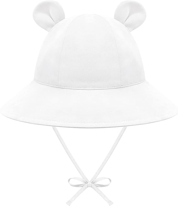 Baby Sun Hat Toddler Hats for Boys Girls Infant Sun Hat Baby Girl Hats with Bear Ears Wide Brim U... | Amazon (US)