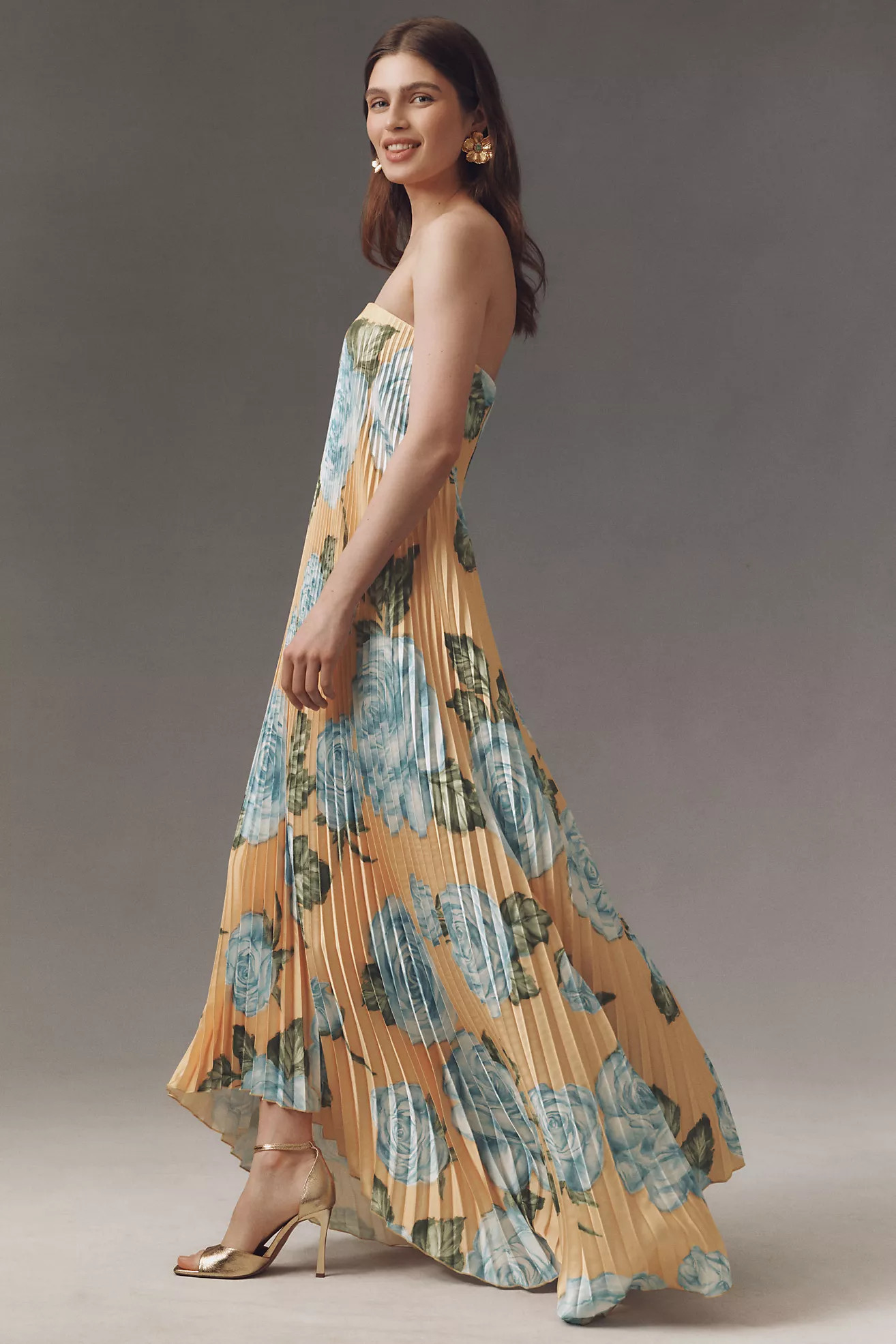 L'IDÉE Strapless Pleated Black Tie Gown | Anthropologie (US)