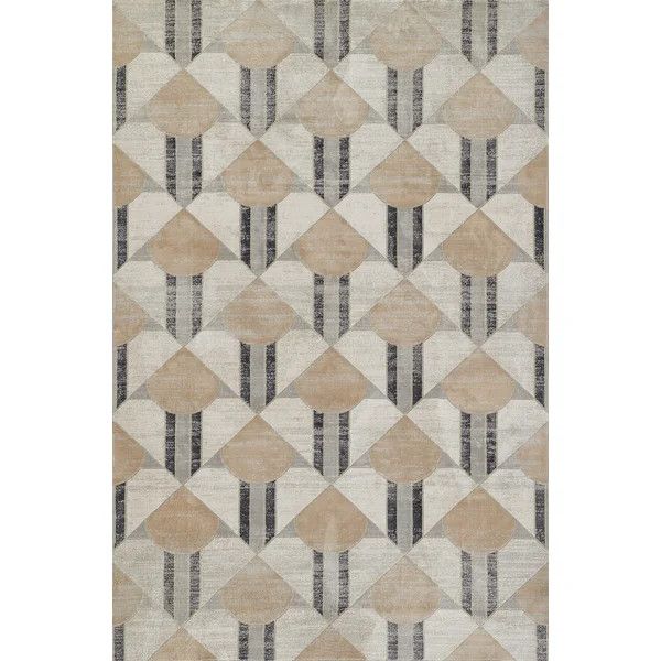 Solage Performance Charcoal/Dusty Pink/Ivory Rug | Wayfair North America