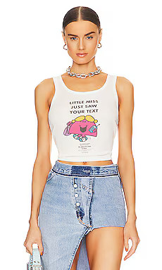 The Laundry Room Little Miss Just Saw Your Text Rib Tank in White from Revolve.com | Revolve Clothing (Global)