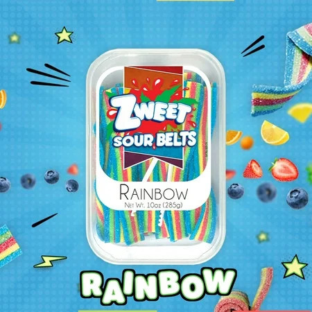 Zweet Sour Belts Chewy Candy Strips Rainbow 10oz Pack of 2 | Walmart (US)