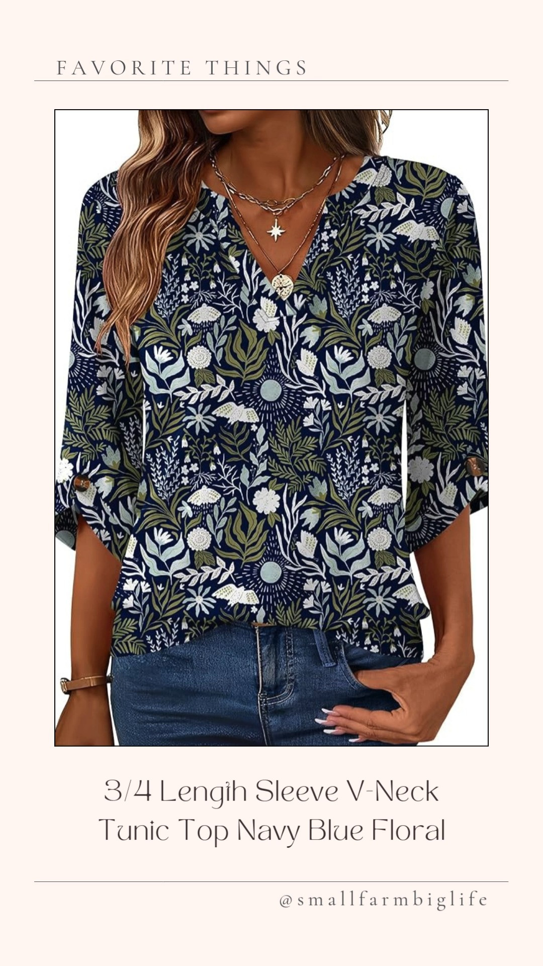This navy floral 3/4 sleeve tunic top has been one of my favorite easy spring tops lately. It’s soft, lightweight, and flowy, which makes it really comfortable to wear with jeans or casual pants. It’s also still on sale for $17, which makes it such a good everyday find. 

 #LTKgrwm #LTKootd #LTKOver40