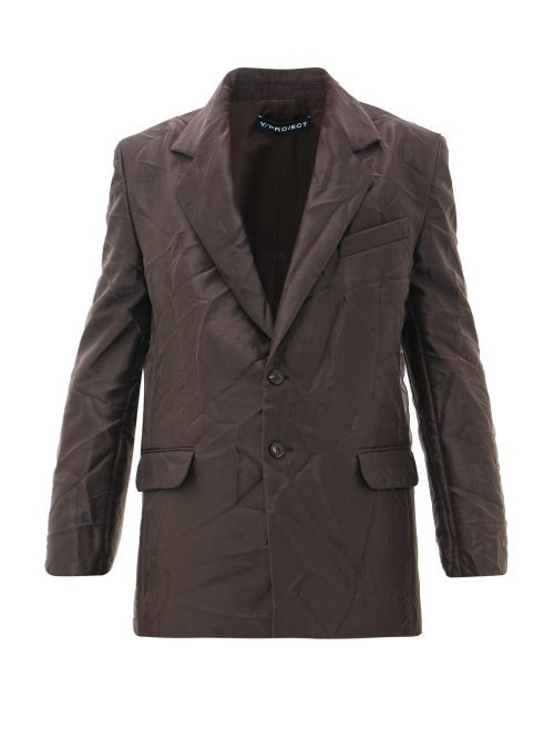 Y/Project - Organza-layer Single-breasted Blazer - Mens - Dark Brown | Matches (US)