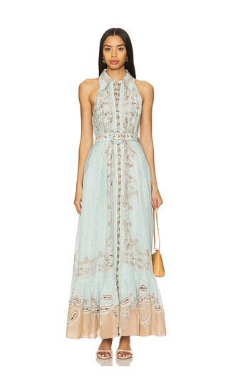 HEMANT AND NANDITA Long Shirt Dress With Buckle Belt in Blue. - size M | Revolve Clothing (Global)