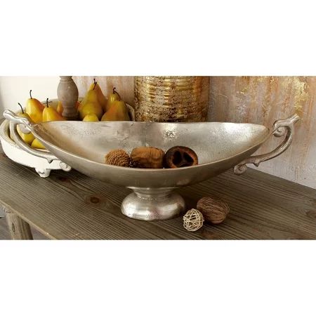 8” Oval Silver Aluminum Decorative Bowl with Handles | Walmart (US)
