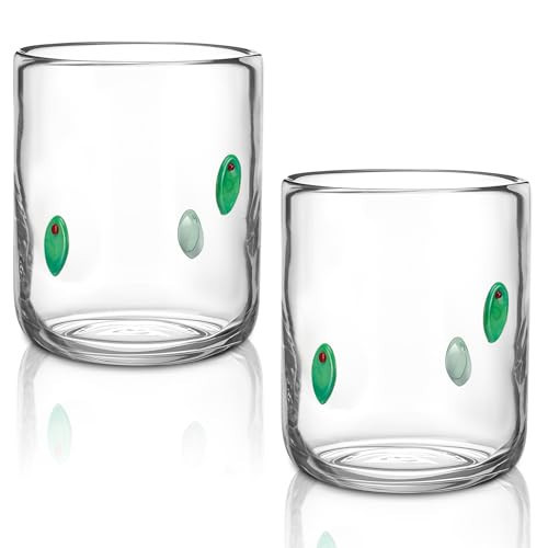 Honeydak 2 Pcs Olive Icon Martini Glasses 16 oz Stemless Charm Olive Martini Drinking Glasses Cup for Margarita, Manhattan, Cocktail, Home Bar, Birthday, Evening Party, Christmas Housewarming Gifts | Amazon (US)