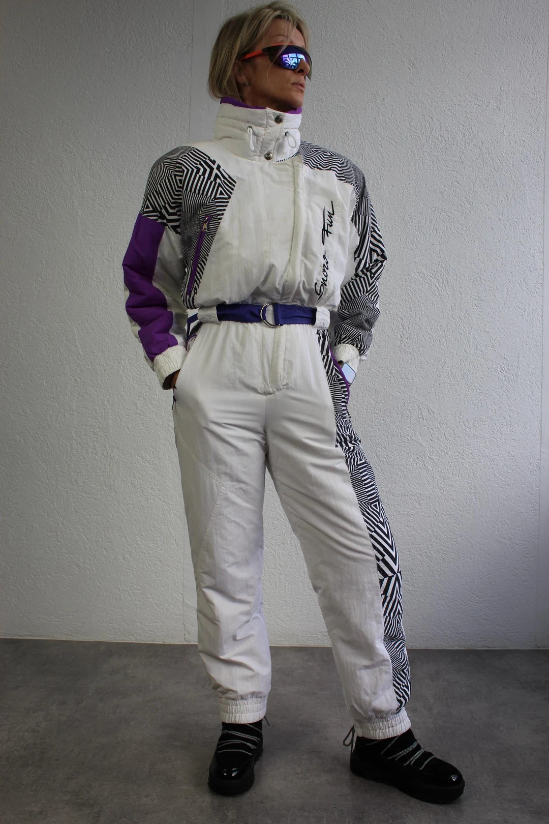 Vintage 80s White Ski Suit One Piece Women M Winter Jumpsuit Snowsuit Retro Snowboarding Costume ... | Etsy (US)