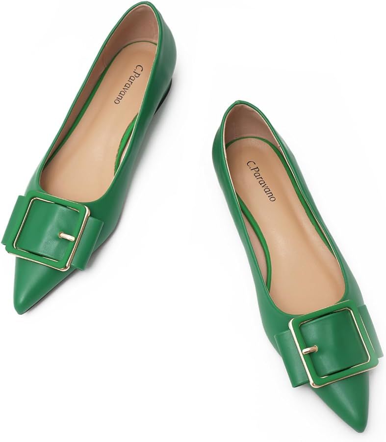 C.Paravano Flat Shoes | Leather Flats for Women | Pointed Toe Flats | Women Flat Shoes | Ballet f... | Amazon (US)