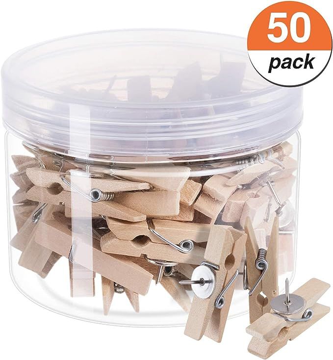 favide Favourde Push Pin with Wooden Clips Pushpins Tacks Thumbtacks for Cork Boards Artworks Not... | Amazon (US)