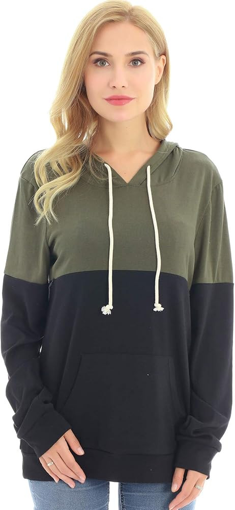 Bearsland Women's Maternity Breastfeeding Sweater Hoodie Nursing Sweatshirt with Pockets | Amazon (US)
