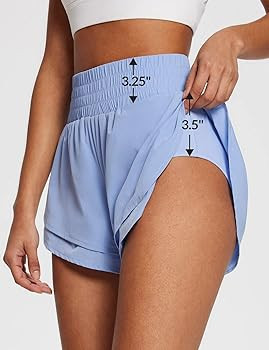 BALEAF Women's High Waisted Athletic Running Shorts with Liner 3" Workout Sports Shorts Quick Dry | Amazon (US)
