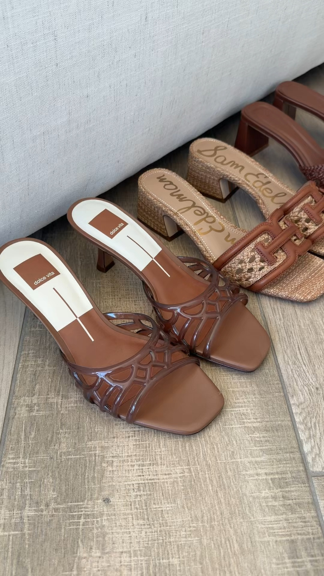 These have a slight heel but are literally sooooo comfy and chic
I have been living in the middle pair
And the jelly one is a fantastic way to incorporate this trend into your wardrobe 
New sandals I’m loving that are mom approved! 
@nordstrom 
@dolcevita 


#LTKSeasonal #LTKOver40 #LTKmomlife