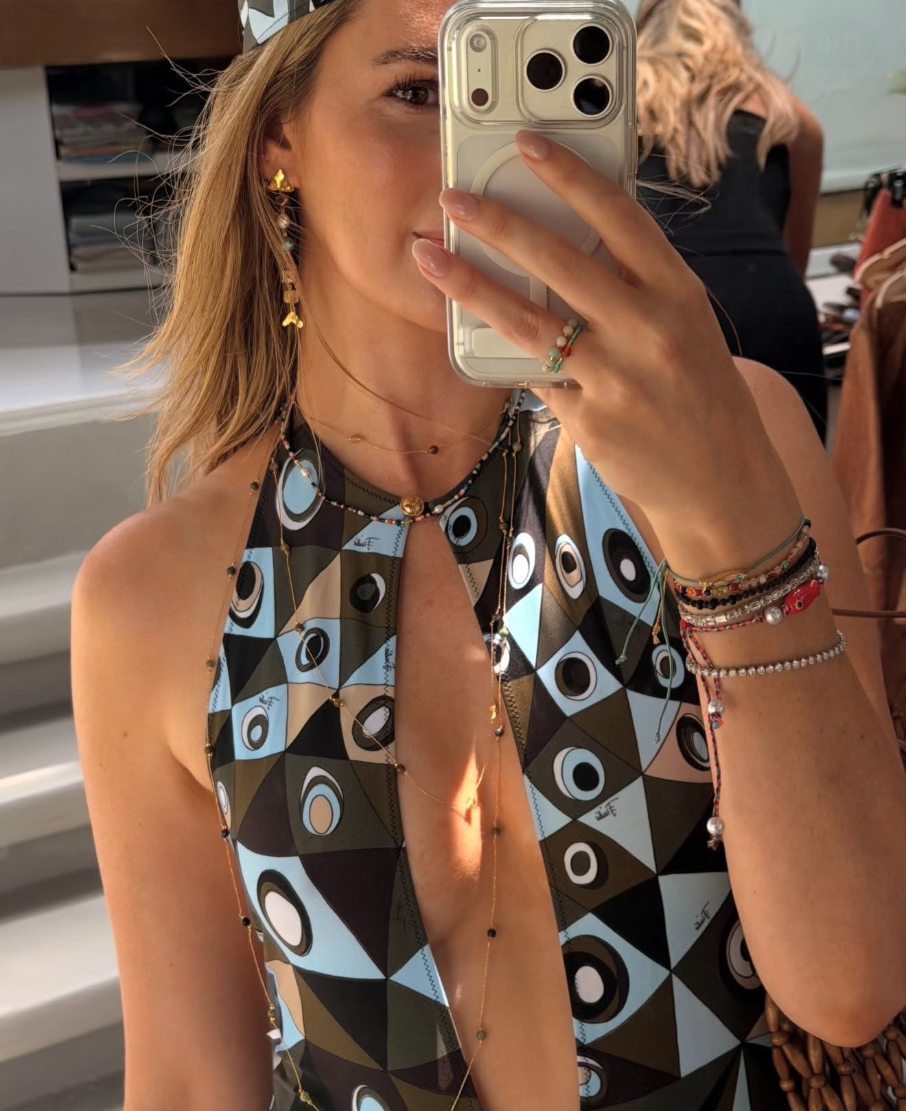 Obsessed with this PUCCI Occhi print swimsuit—the graphic blue, green, and black print with the plunging neckline feels so fun for vacation. I’d pair it with the PUCCI Manuba print silk bandana in green for the full look.

 

 #LTKootd #LTKSwim #LTKTravel